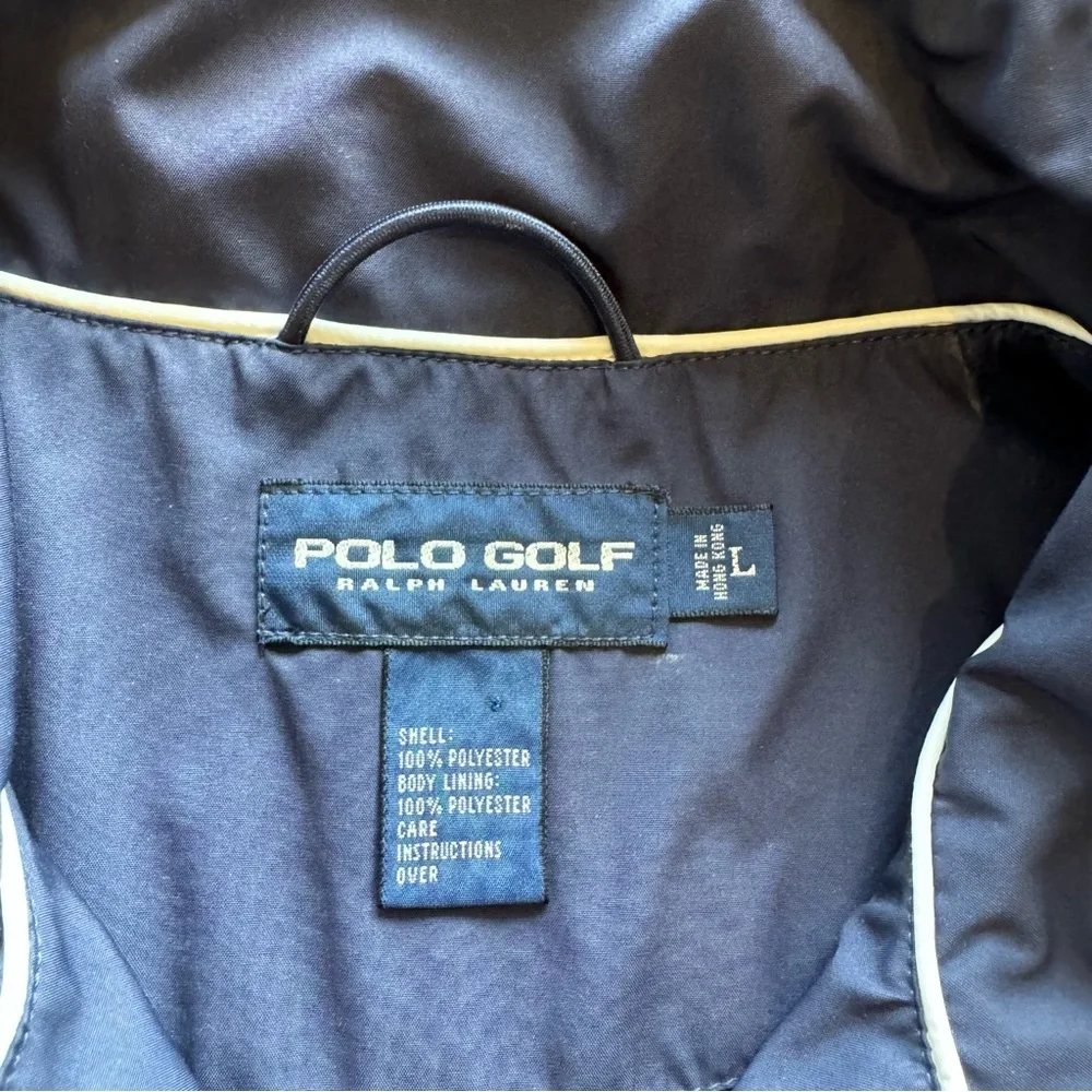 Men’s Polo Golf Ralph Lauren Navy Full‎ Zip Vest PGA Wachovia Championship Large